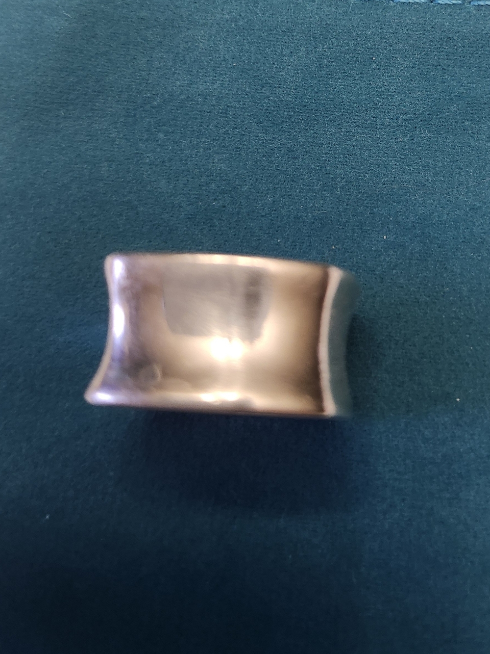 Italy High Quality 950 Silver Smooth Wide Cuff Concave Cigar Ring Comfort Fit 7